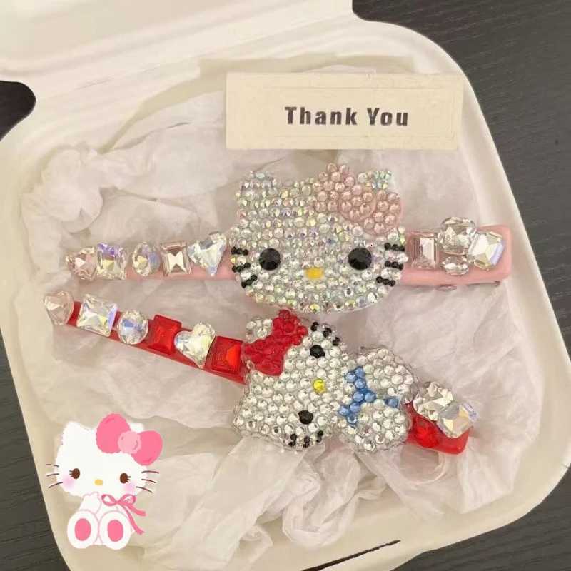 Sanrio Hello Kitty BB Hair Clips Childrens Sweet Versatile Hairpin Cartoon Girls Clip Headdress Side Bangs Clips Anime Ornament w250716