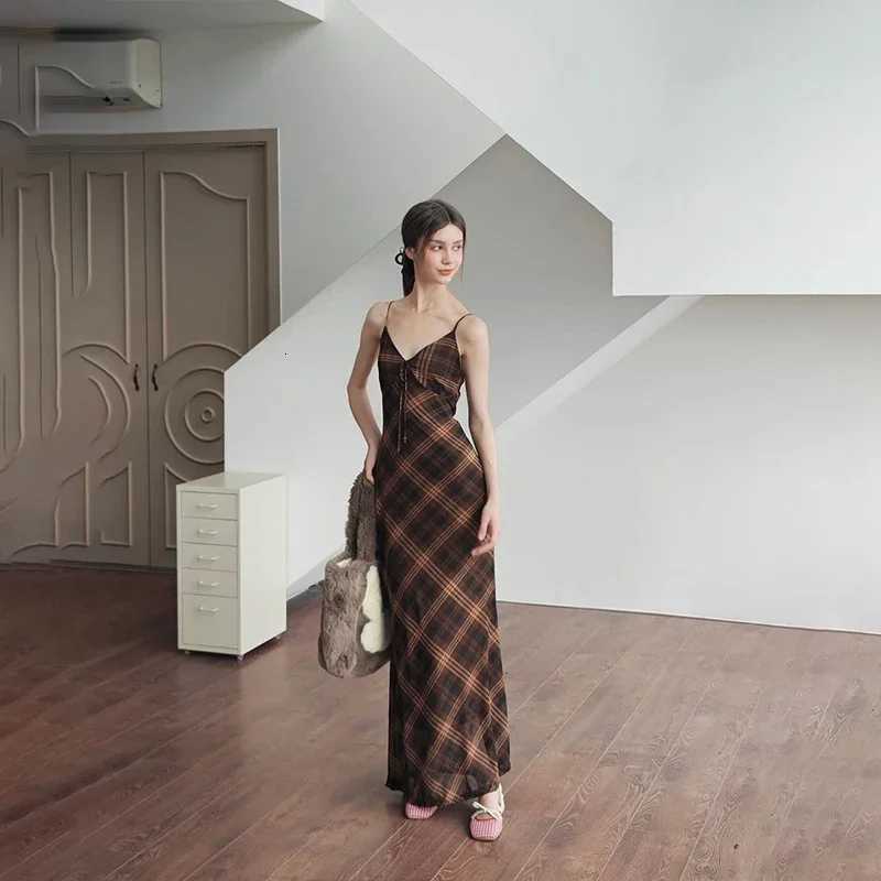2025 WhereMery Sexy Elegant Women Long Dress Vintage Striped Plaid Print Sleeveless Slim Maxi Dresses Summer Casual Vestidos R250716