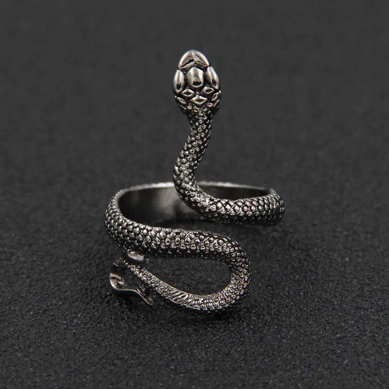 Fashion Retro Exaggerated Spirit Snake Ring Punk Adjustable Opening Snake-shaped Student Index Finger Ring Trend Jewelry S250716