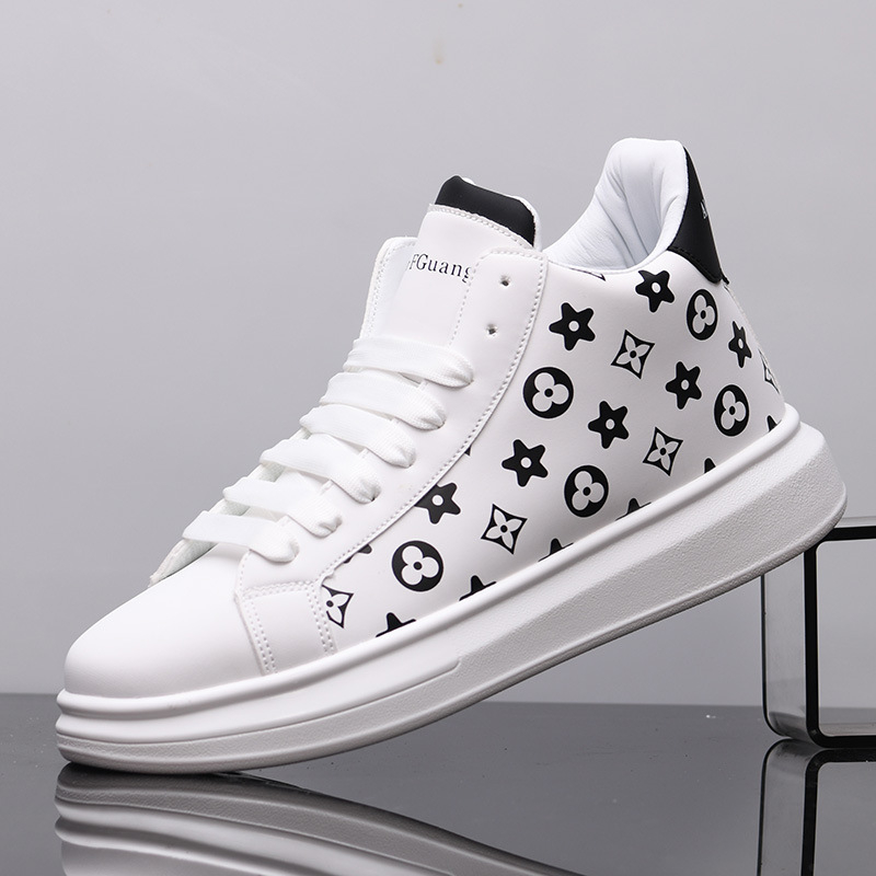 hot free shipping designer Running Shoes for men thick soled high top versatile sports and leisure shoes black white