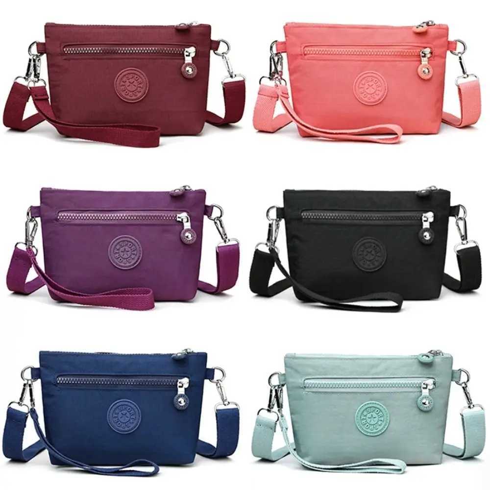 Storage Bag Nylon Zipper Crossbody Bag Solid Color Handbag Canvas Shoulder Bag Korean Style Coin Purse Small Phone Bag Women