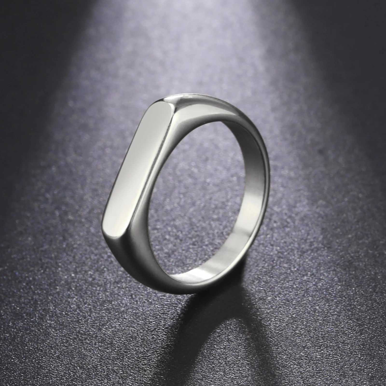 Skyrim Stainless Steel Signet Rings for Men Women Minimalist 5MM Wide Finger Rings 2025 Trend Wedding Couple Jewelry Gift Hot S250716