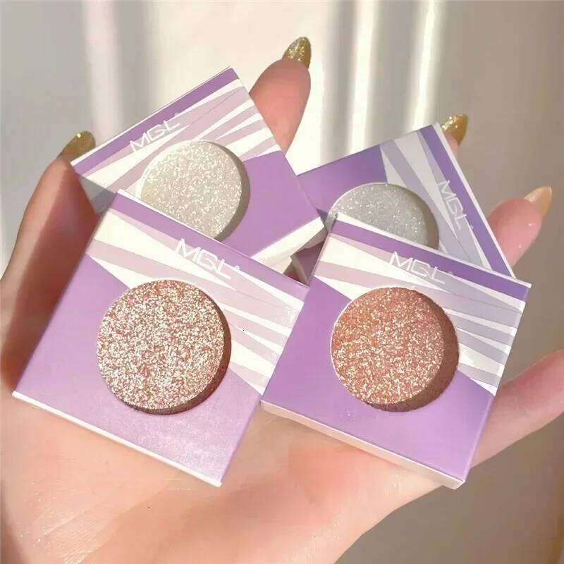 1Pc Dia Glitter Eyeshadow Shiny Pearlescent White Brown with Flash Eye Shadow Palette Long Lasting Eyes Makeup Cosmetics X250716