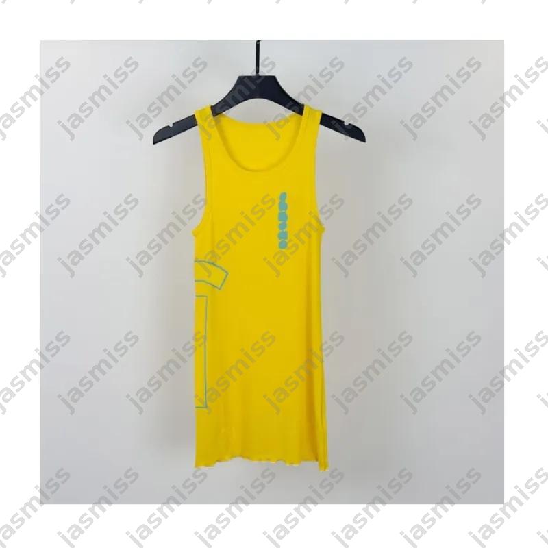 Summer women tank designer camis top two piece set pure cotton embroidered womens sleeveless tshirts -8 high street l sexy slim fit sports vest skirt DPG2507161