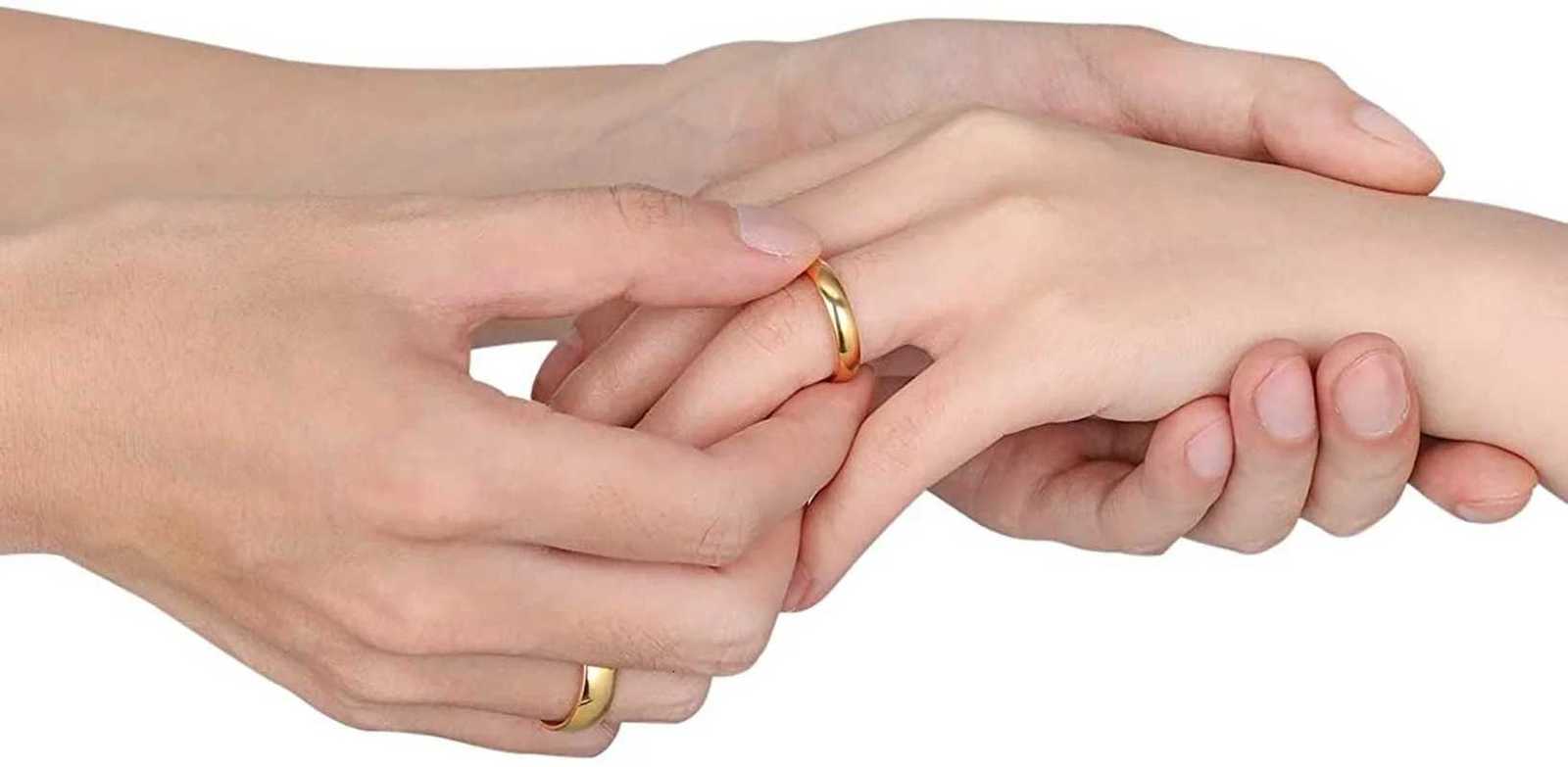 TIGRADE 2mm 4mm 6mm Titanium Ring Men Women 14K Gold Plated Dome High Polished Wedding Band Unisex Comfort Fit Size 3-13.5 S250716