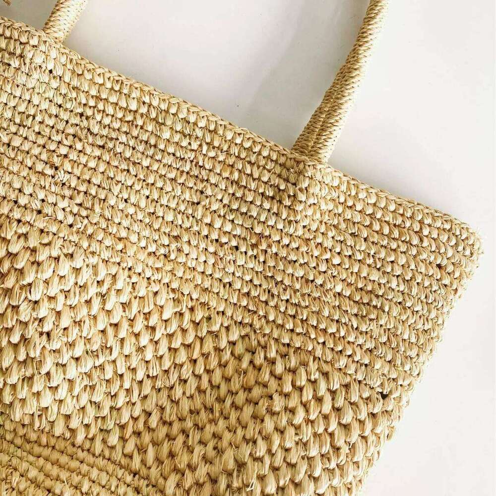 Summer Raffia Beach for Women Handbag Bohemian Woven Straw Vacation Bucket Bag Handmade Shoulder Bags Shopper Tote NEW
