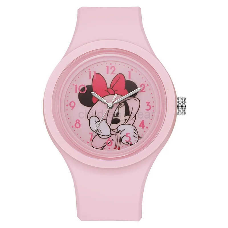 Disney Minnie Mouse Children Watch Mickey Minnie Mouse Anime Figure Watches Children Cartoon Quartz Watches for Girls Gifts W20250716