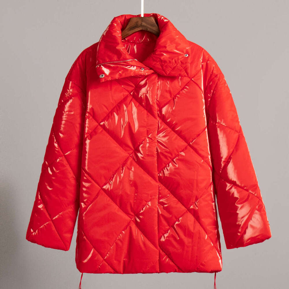 Autumn Winter New Loose Cotton With Matte And Glossy Turn-Down Collar Casual Jacket B5