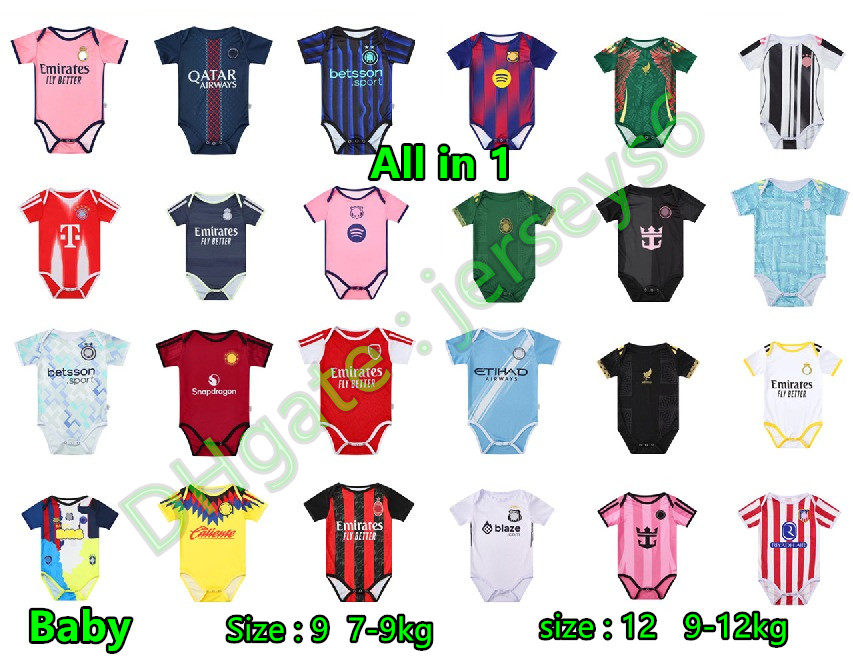 Baby Shirt 2025 BB Soccer Jerseys MadridS MBAPPE 24 25 Home Arsen Girls Football Kids Milan city boy Shirt Top quality Soccer Wear