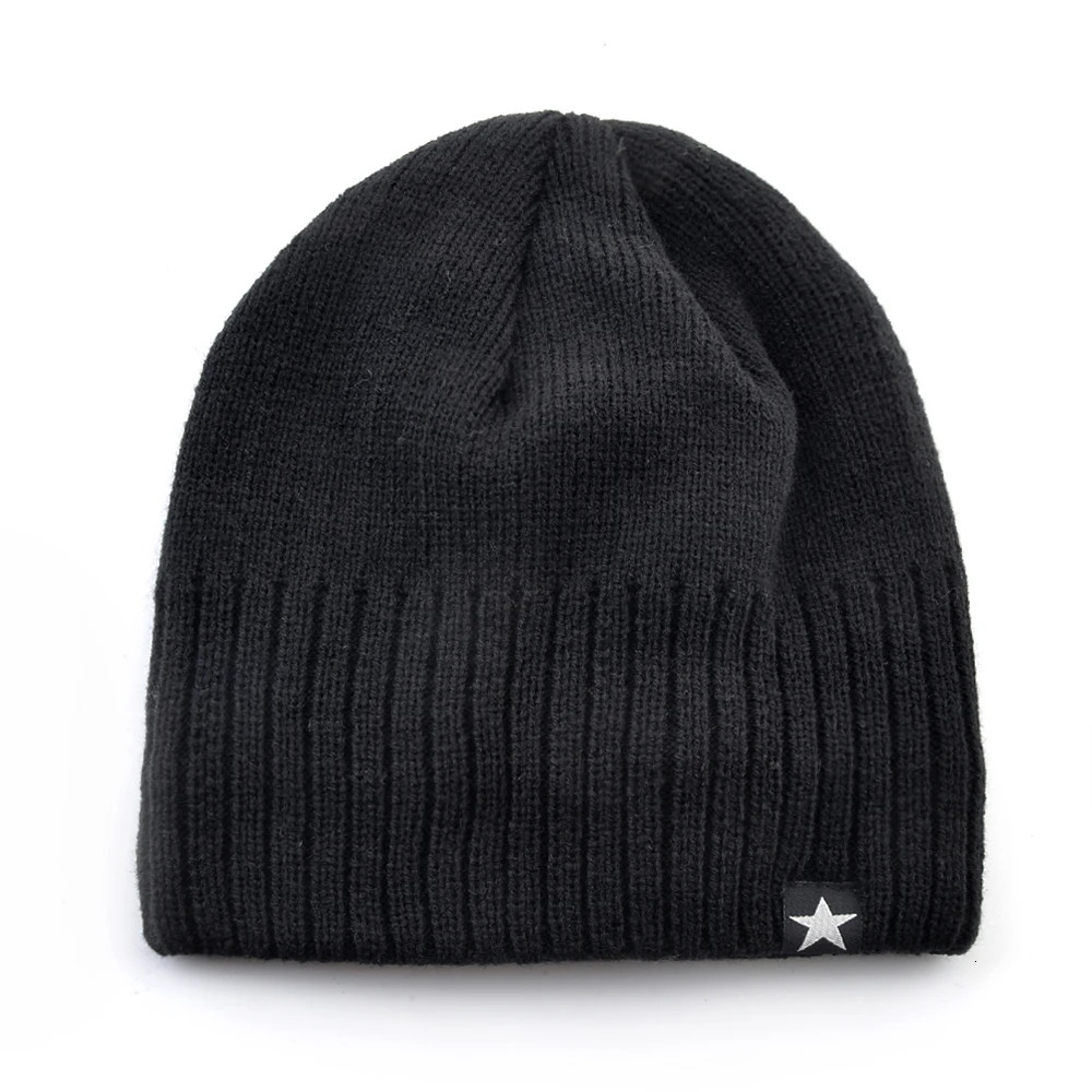 Mens Skullies Beanies Knitted Wool Hats Men Winter Knitting Thick Beanie Hat Double Layer Solid Color Velvet Warm Bonnet Cap 250715
