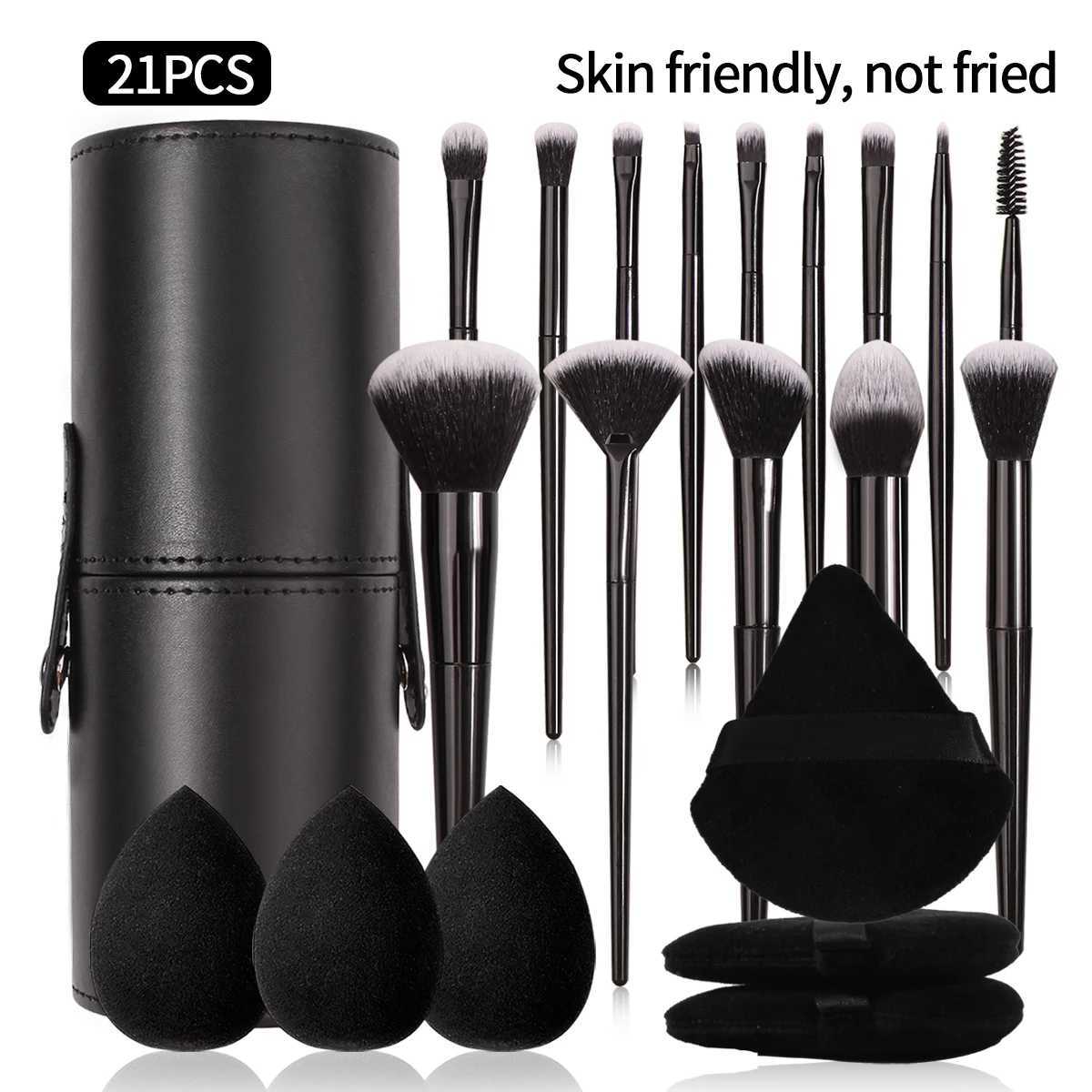 Black Makeup Brush Set Professional Super Soft Detail Brush Blush Brush Foundation Concealer Eyeshadow Brush Women Beauty Tool XJ2500716
