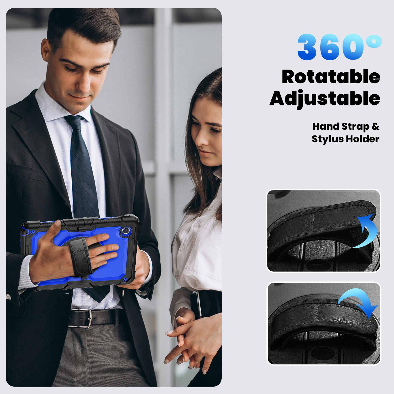 For Lenovo Tab M11 HD 11"(2024) Xiaoxin Pad 11 K11 LTE Tablet Case 360 Rotating Kickstand Heavy Duty Rugged Shockproof Kid Safe Cases with Should