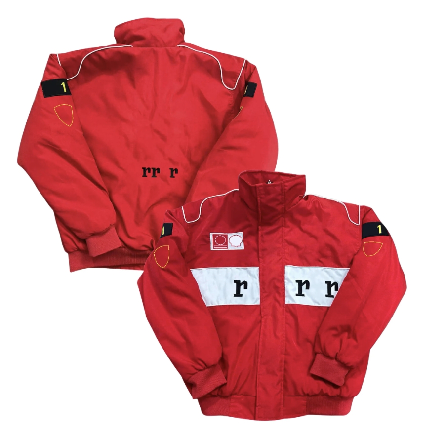 Upgrade 2025 New F1 Racing Suit Vintage Embroidered Cotton Autumn and Winter Biker Jacket