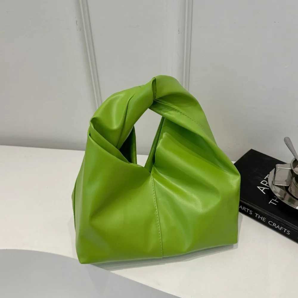 Korean Style Large Capacity Simple Pleated Handbag Square Stylish Women Tote Bag Solid Color Single-shoulder Bag Outdoor