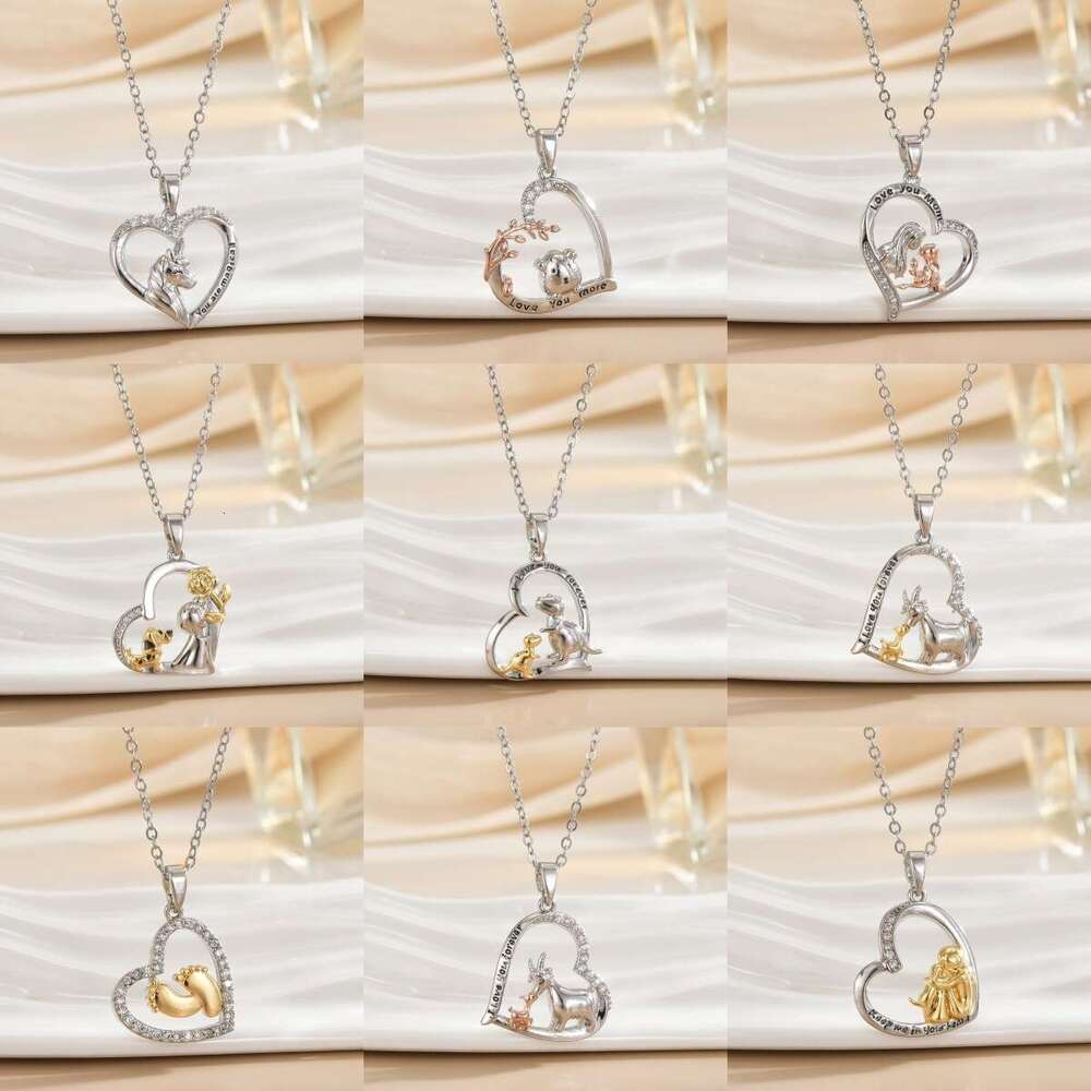 New Mother's Day Heart-Shaped Design Pendant Necklace For Women Simple High-End Gift Collarbone Chain 959