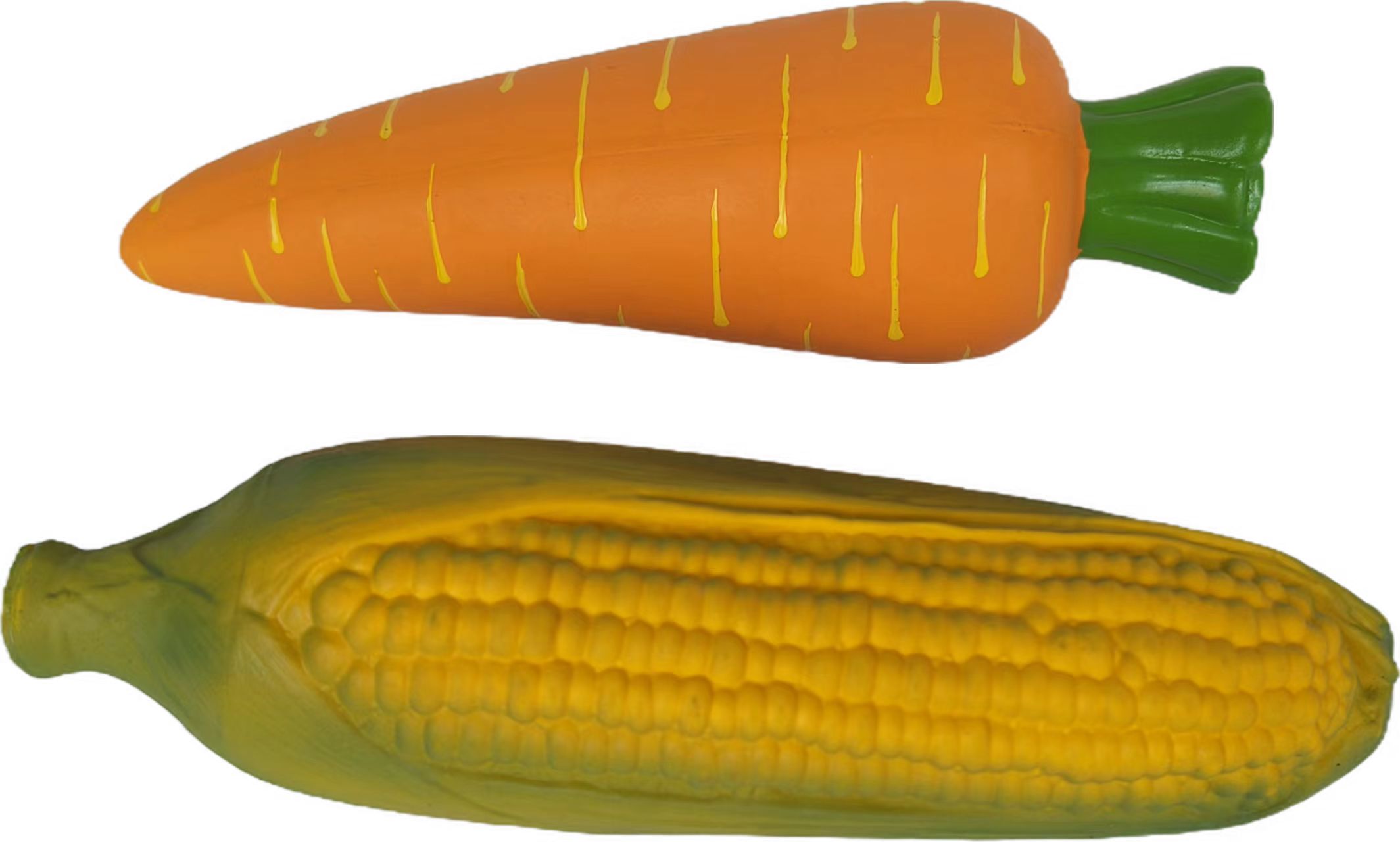 Latex Chewing Squeaky Dog Toy Durable Natural Rubber Dog Playtime with Carrot & Corn-shaped vegetable Dog Toys 4pcs/Pack