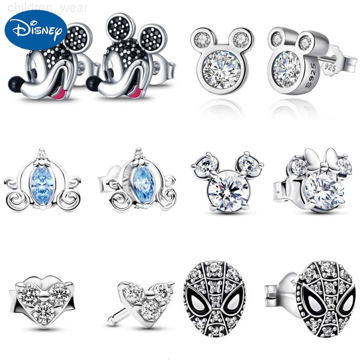 Disney New 925 Sterling Silver Rings Mickey Minnie For Women Kids Original Silver 925 Wedding Ring Jewelry Gift W20250716