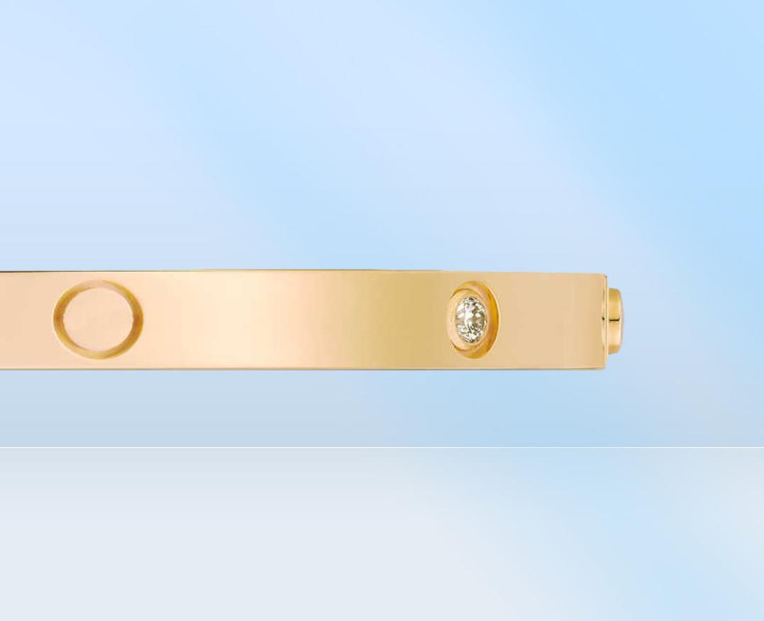 Thin Love bracelet with screwdriver 6 diamonds Bangles Designer Luxury Jewelry Womans 365mm Rose Gold platinum bracelets for wome4616144