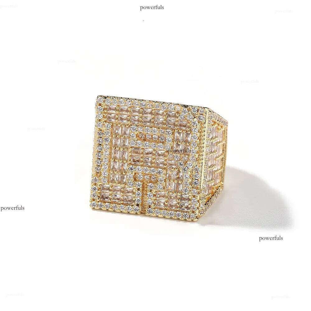 Hip Hop Custom Sterling Sier Cz Moissanite Rings Jewelry Iced Out Gold Plated A-Z Letter Ring For Men