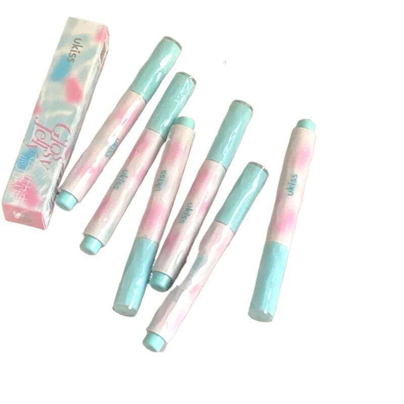UKISS Cosmetics 6color/2g Lips Frozen Shiny Plump Light Mirror Like Appearance Appears White Lipstick Long Lasting Makeup
