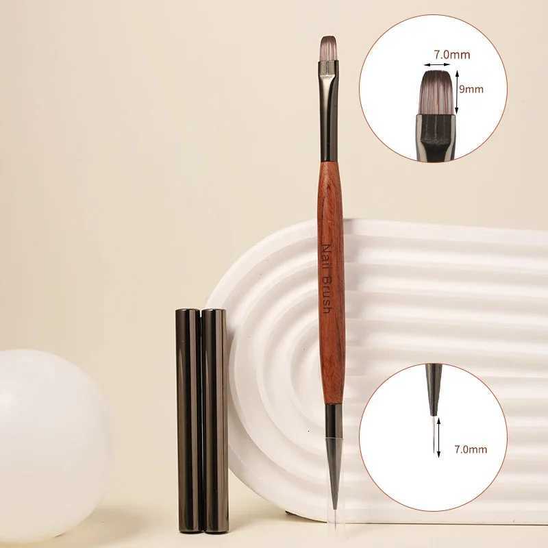 Dual End Nail Art Brush Sandalwood Lines Drawing Color Painting Phototherapy Gradient Sweeping Pen Nail Brushes Manicure Tools XJ2500716