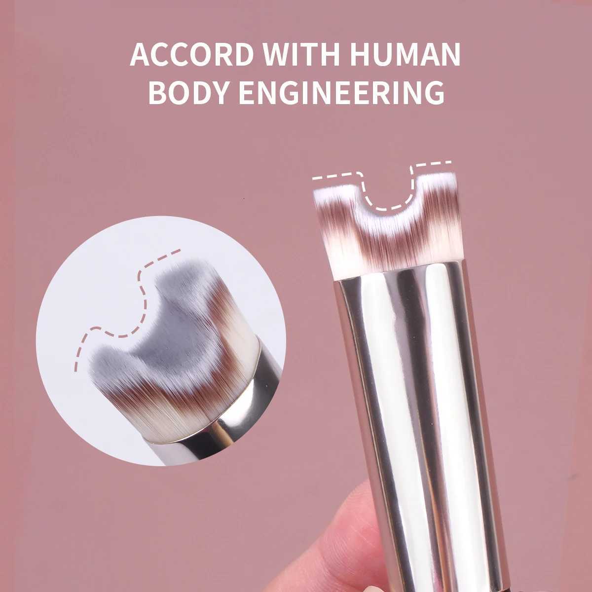 3pcs Makeup Brushes Set Facial Foundation Mask Brush for Liquid Cream Cosmetics Blending U-Shaped Top Powder Nose Contour XJ2500716