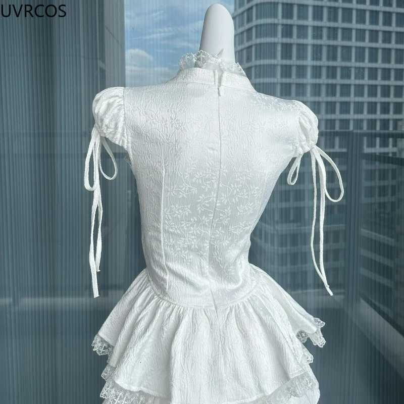 Japanese Sweet Lolita Style Skirt Set Women Kawaii Lace Patchwork Bow Tops Cute Mini Cake Skirts Suits Korean Y2k 2 Piece Sets R250716