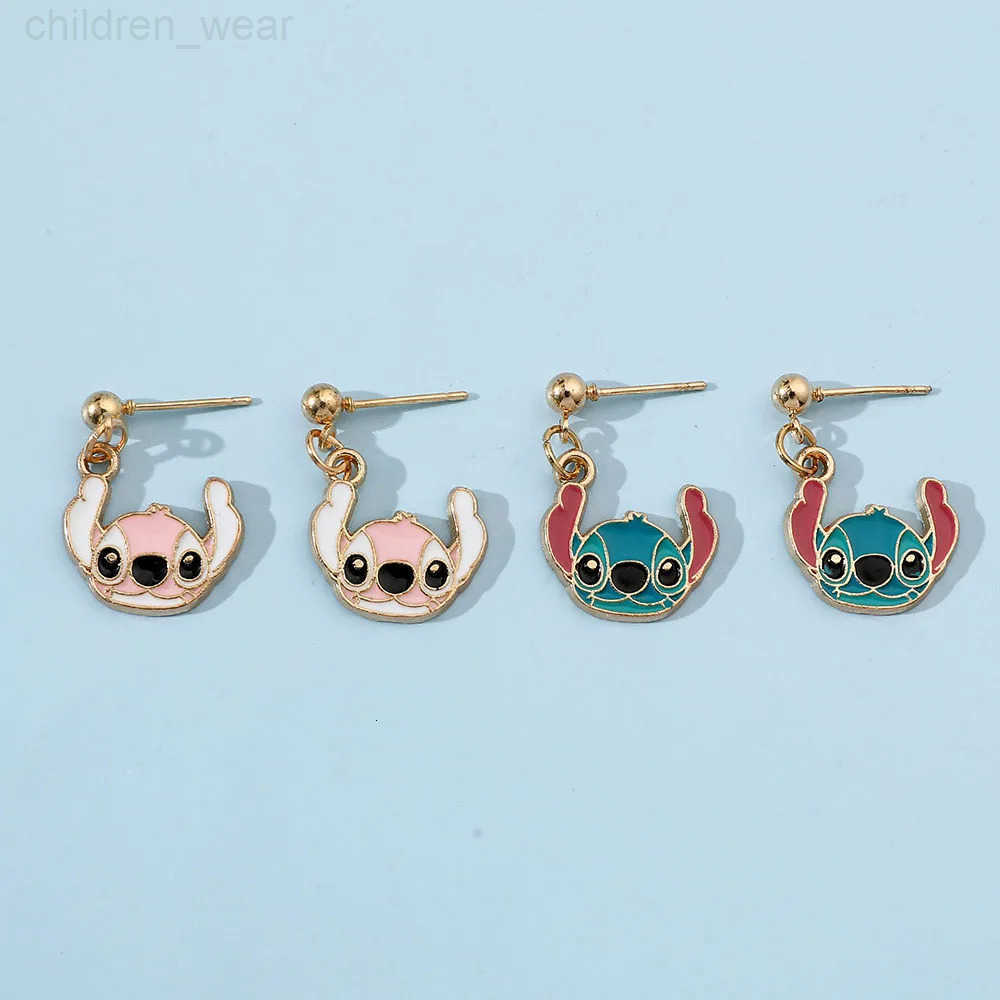 Disney 100% Authentic Disney Trend Stud Earrings Anime Jewelry Accessories Stitch Cartoon Kawaii Earring Birthday Gifts W20250716