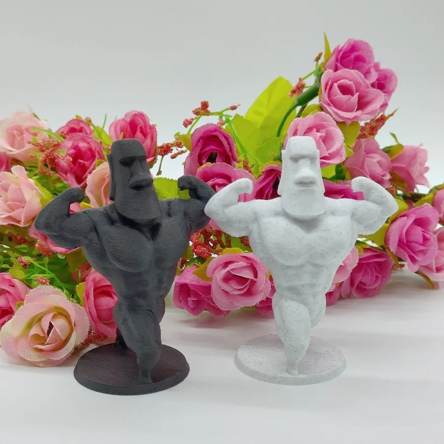 1 Piece of Robust Moai Statues 3Dprinted Muscle Ornaments Suitable for Multipurpose Decoration in Various Room Types 250711