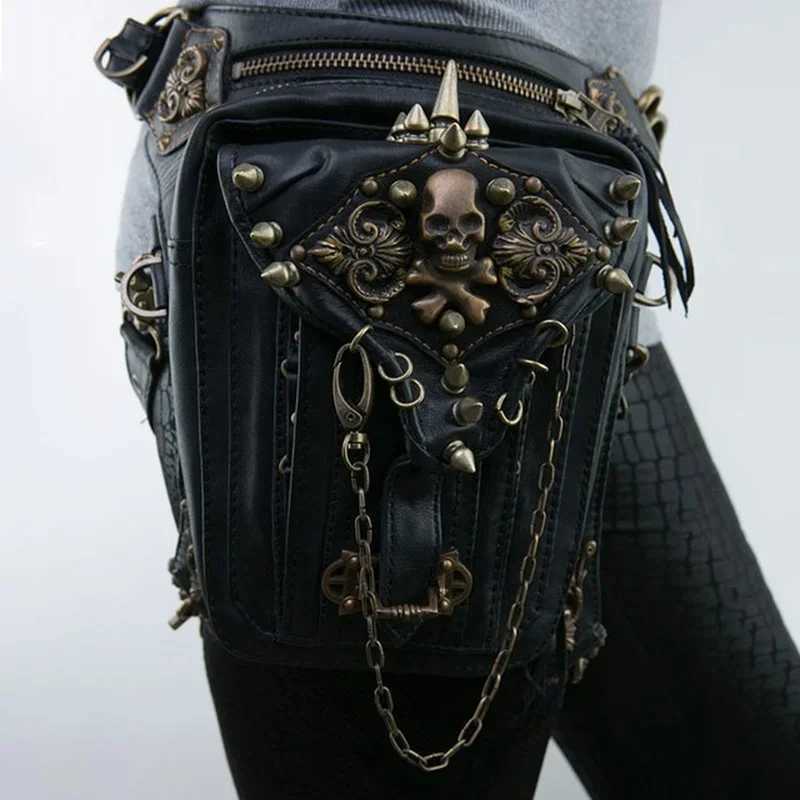 Womens Fanny Pack Steam Punk Waist Leg Hip Belt Messenger Shoulder Bag Mobile Phone Waist Bag Fanny Packs Pack for Women Gothic