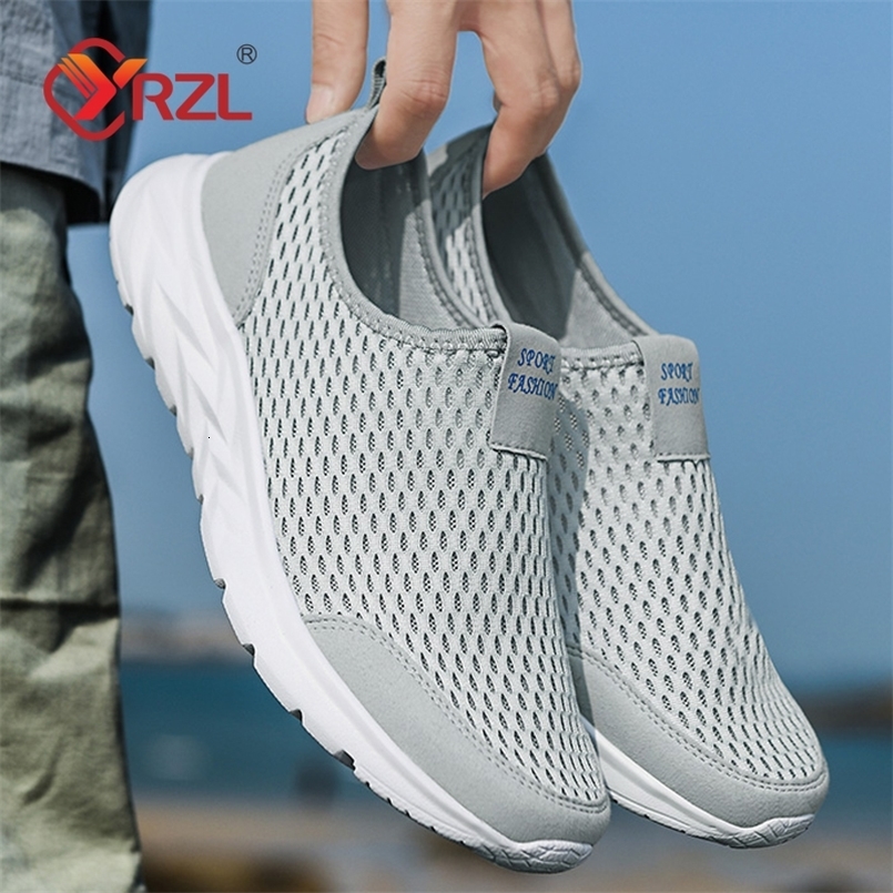 YRZL Mens Sneakers Breathable Mesh Men Casual Shoes Outdoor Non-Slip Big Size Loafers Walking Lightweight Male Tennis shoes 250716ww