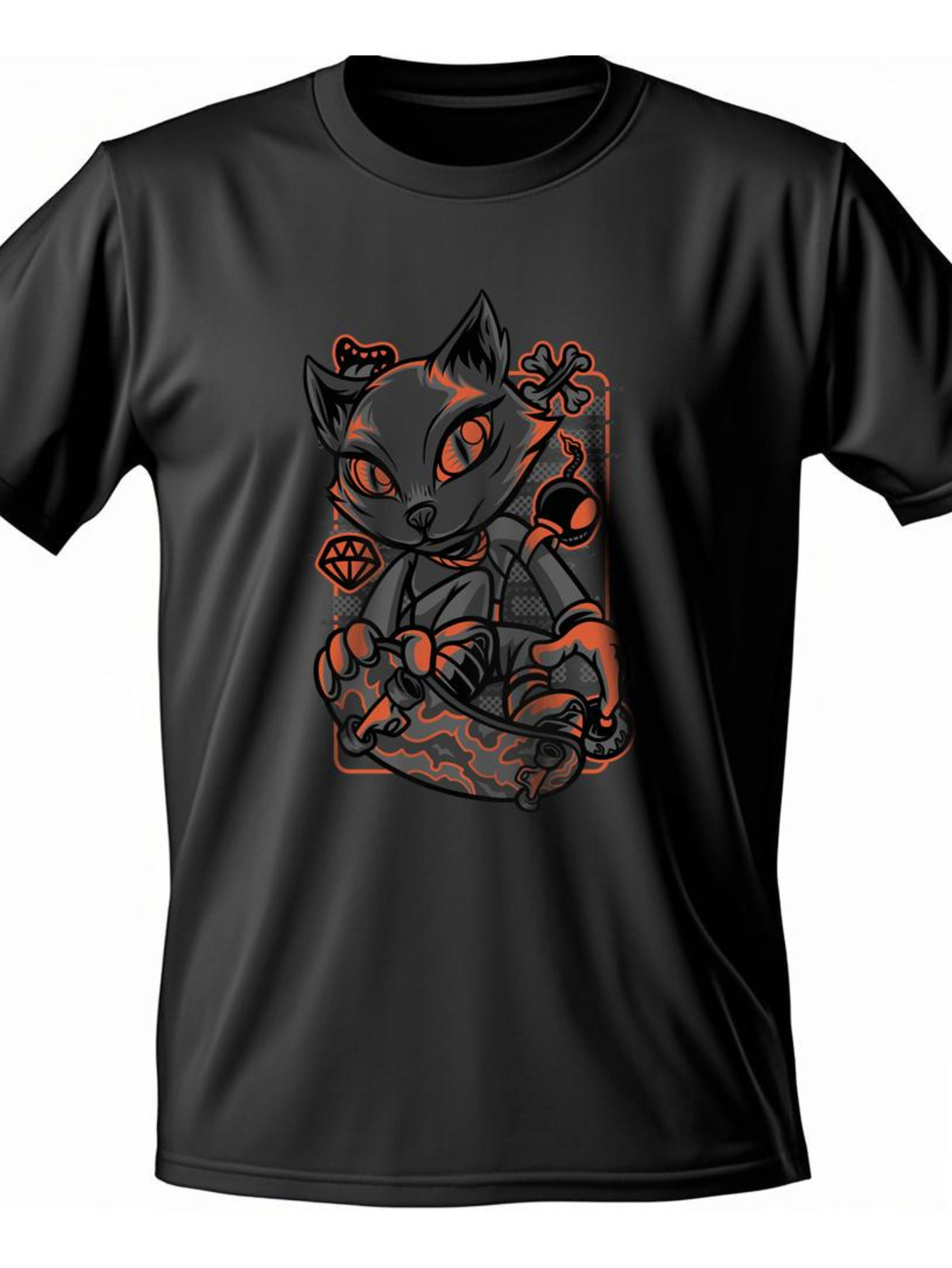 VogueEpoch Graphics Round collar Adult Cotton S-3XL 180g T Shirts tiger Short sleeve Men White black Wed 74