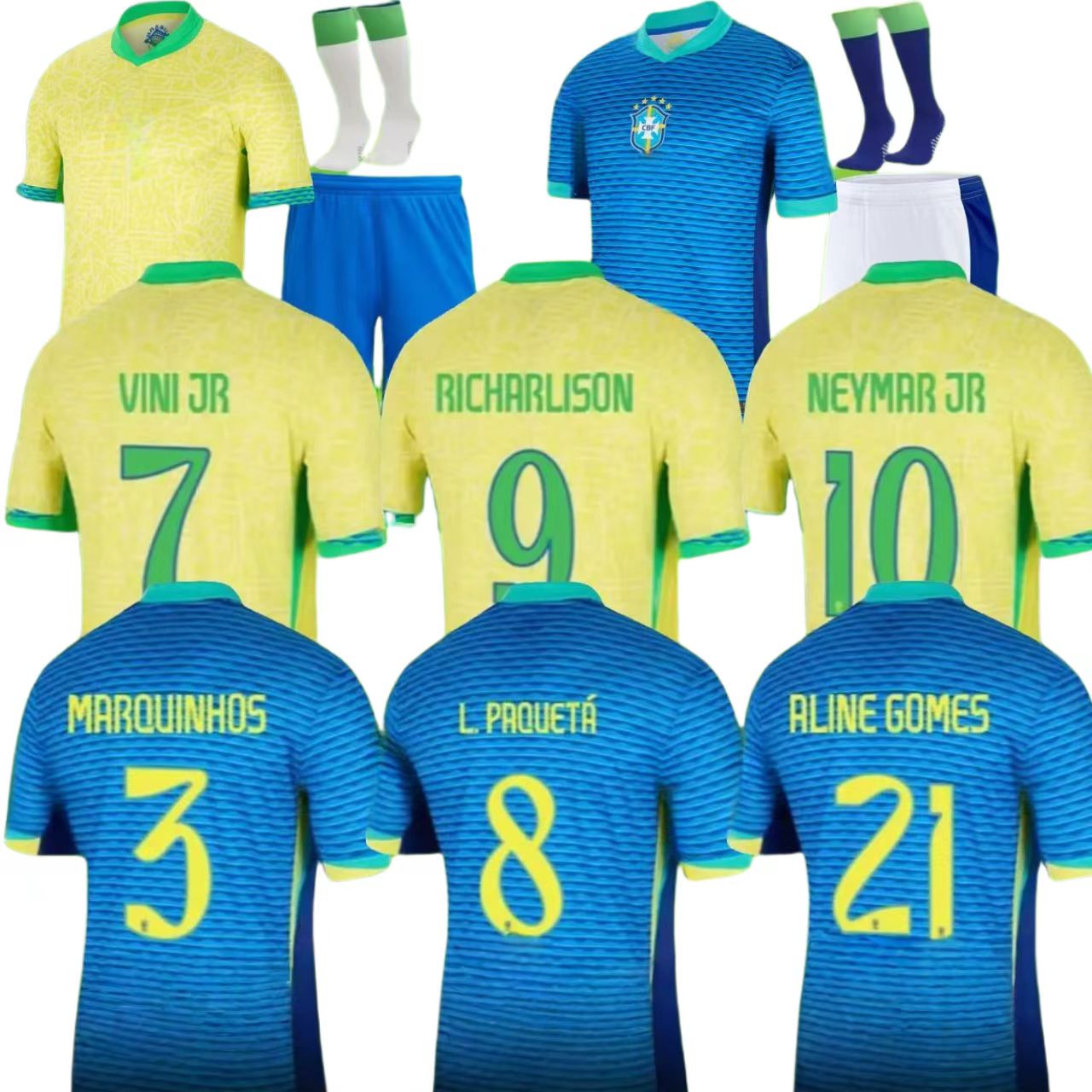 24 25 NeYMaR RICHaRLISoN soccer jersey Brazil Home away Adult Kids Kits