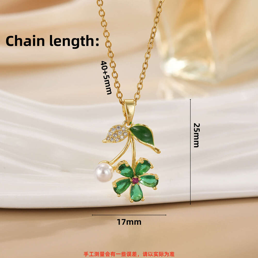 Korean Style Titanium Steel Necklace For Women, Micro Inlaid Full Zircon Colorful Flower Collarbone Chain, Light Niche High-End Feel, Non-Fading Jewel