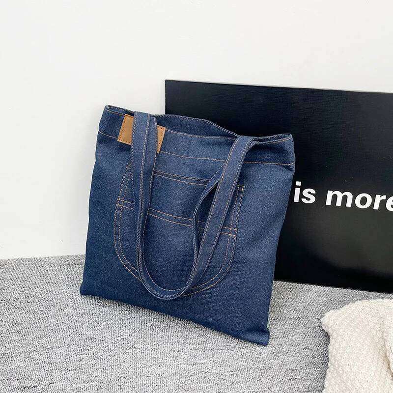 Large Capacity Denim Shoulder Bag Women, Casual Tote Bags For Travel/Commuting/Shopping, Ladies Canvas Handbags