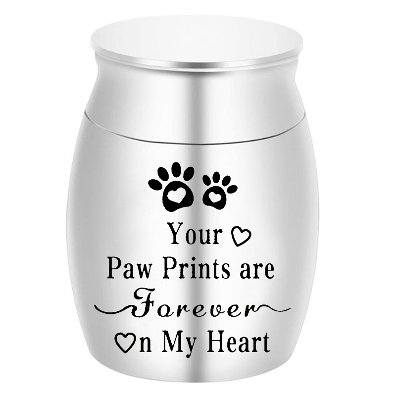Custom Small Stainless Steel Pet Urn for Ashes Cremation Keepsake for Dog Cat Memorial Always in My Heart