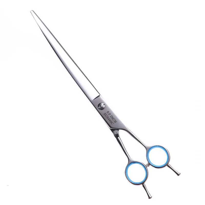 9 Inch Hairdressing Scissors Professional Pets Grooming Scissors Salon Barber Curved Downward Cutting Shears of Silver with Case W250716