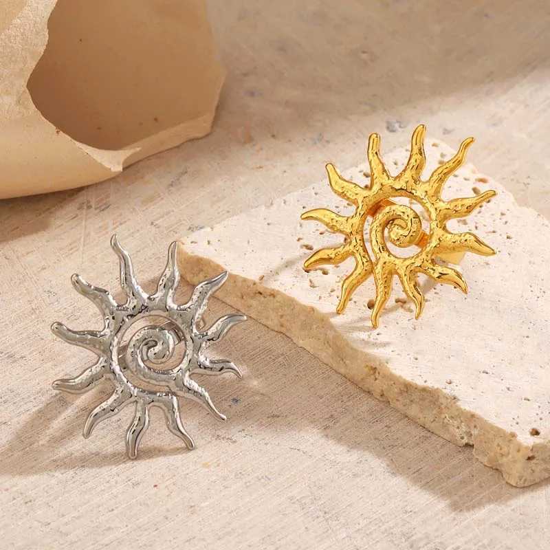 Stainless Steel Metal Sun Shape Open Rings For Women Vintage Gold Color Sunflower Adjustable Finger Rings Jewelry Accessories S250716