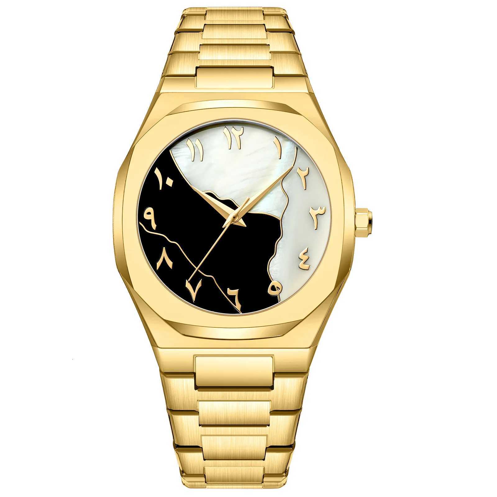 Top Brand Mens Business Personality Simple Trend Gold Steel Belt Waterproof M Fashion Quartz Clock Wristwatch Gift Y250715