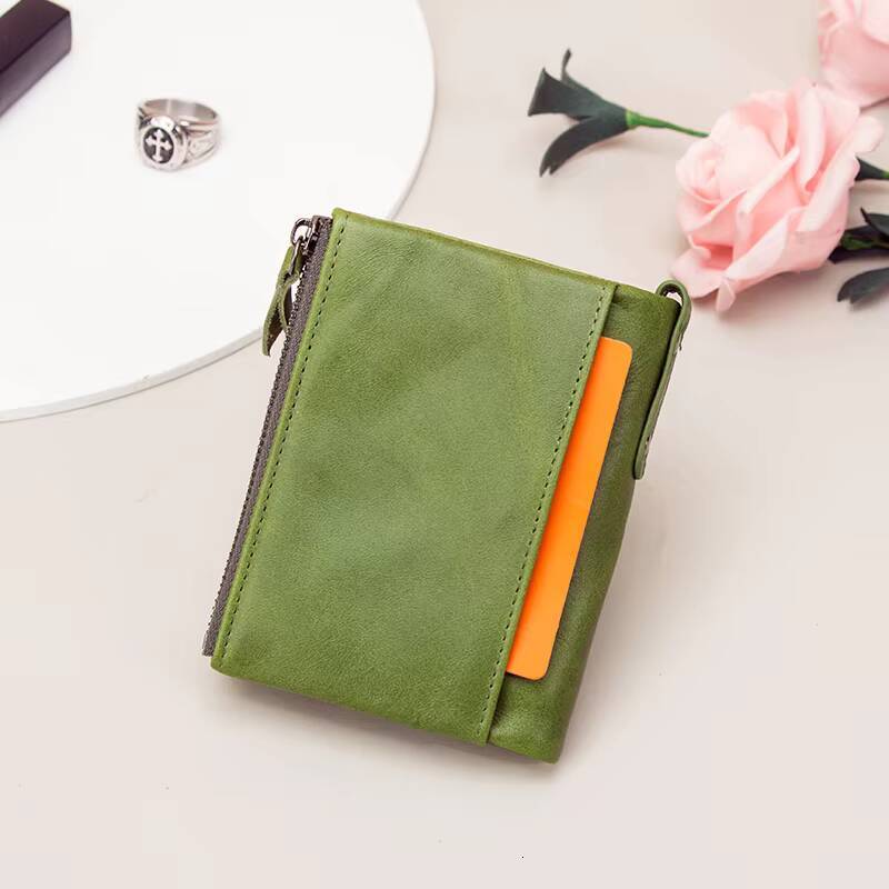Genuine Fashion for Woman Bifold Short Purses Credit Card Holder Wallets Leather Coin Purse Money Clip ddmynov
