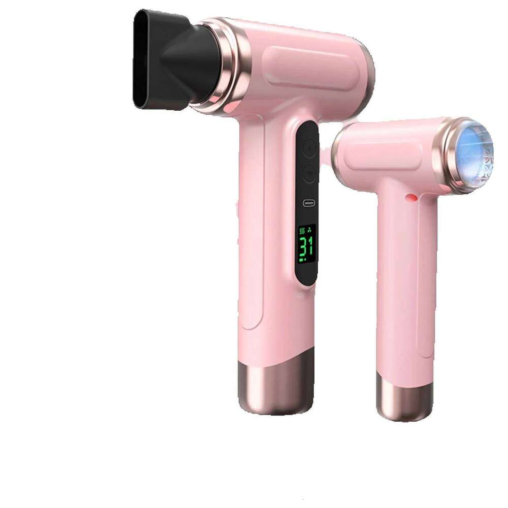 Portable USB Charging Ergonomic Grip Hot And Cold Air Hair Dryer 200W Fast Drying Lightweight With Nozzle For Travel