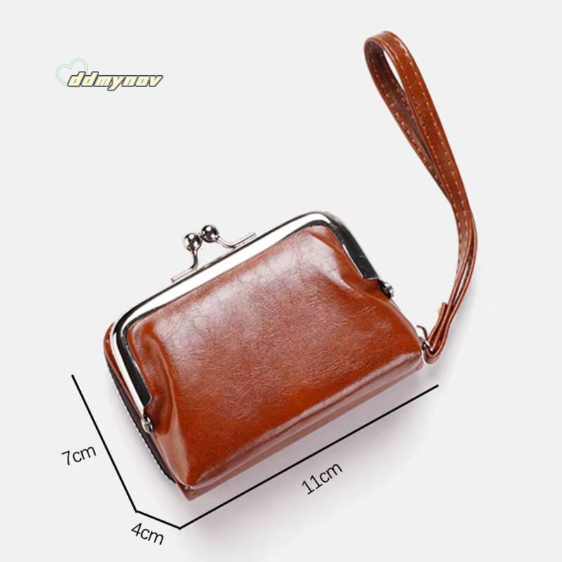 New Womens Wallet Wrist Strap Short Retro Style Coin Change Storage Bag Girls Portable Mini Card Holders Zipper Money Clip C03 ddmynov