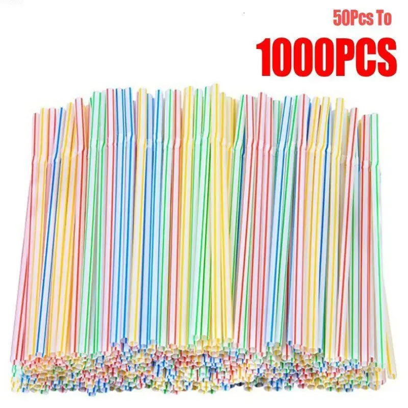 50-1000Pcs Multicolor Drinking Straws rietjes Milk Tea Bar Party Wedding Kitchen Home Accessories Beverage Black Straw Wholesale 250714