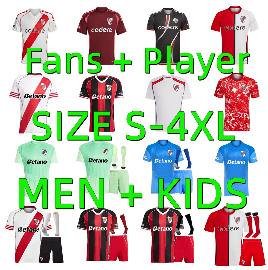 25 26 River Plate Soccer Jerseys 2025 2026 MASTANTUONO COLIDIO M. BORJA LANZINI GALOPPO 2025 2026 DRIUSSI M.ROJAS Player version Camisetas football shirts Men kids kit