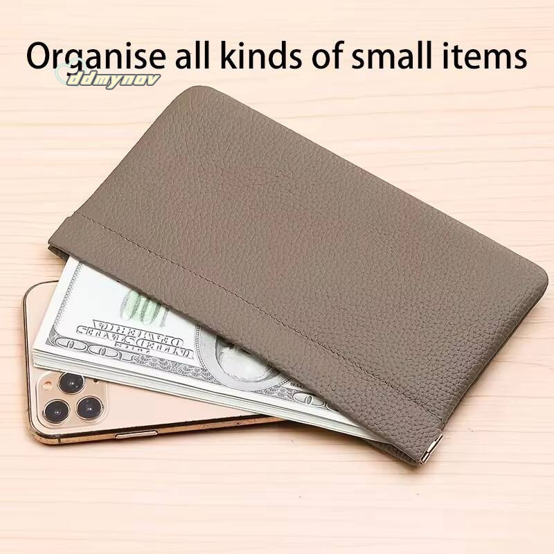 Real Cowhide, Long Wallet, Passport, Drivers License, Document Holder, Data Cable, Cosmetic Bag, Storage wallets for women ddmynov
