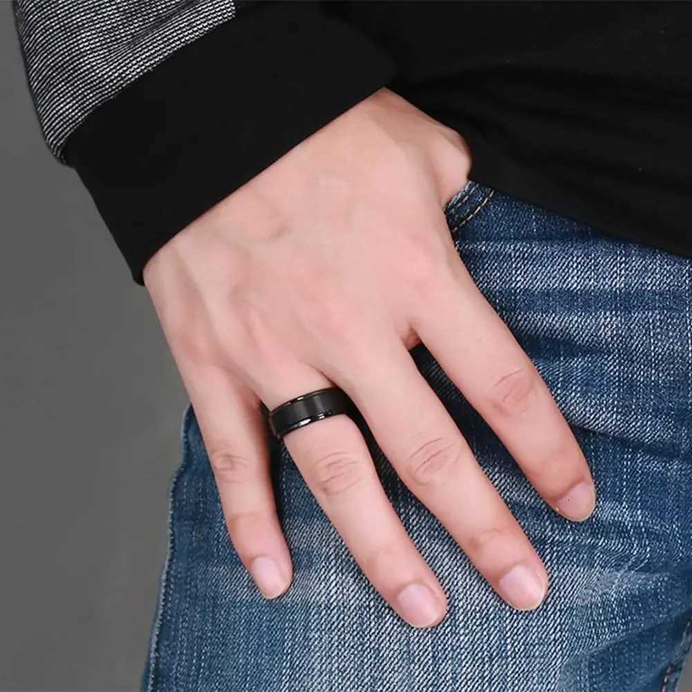 Anxiety Fidget Spinner Rings for Men Male Black Steel Rotate for Women Anti Stress Accessories Jewelry S250716