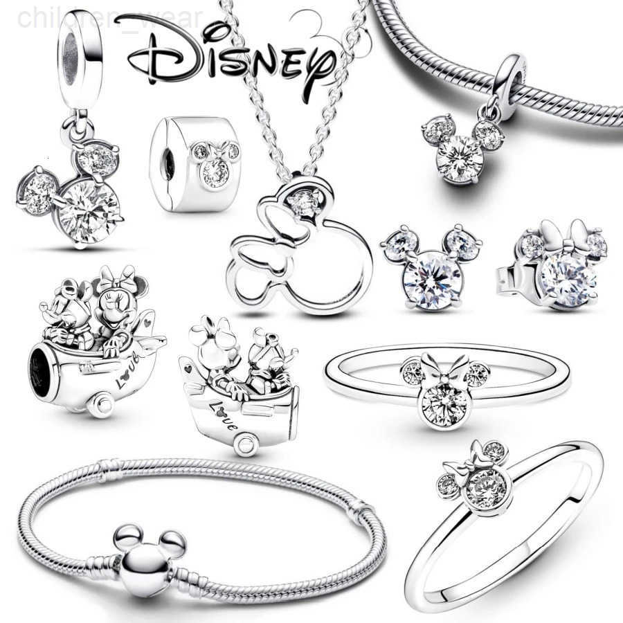 Disney 2024 Disney Charm Mickey Mouse And Minnie Mouse Pendant Fits Original Bracelet DIY Charms Women Exquisite Jewelry W20250716