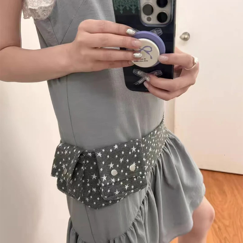 European American Trendy Waist Bag Fashion Polka Dot Elements Pocket Bag Lightweight Pocket Niche Versatile Women Bag 250714