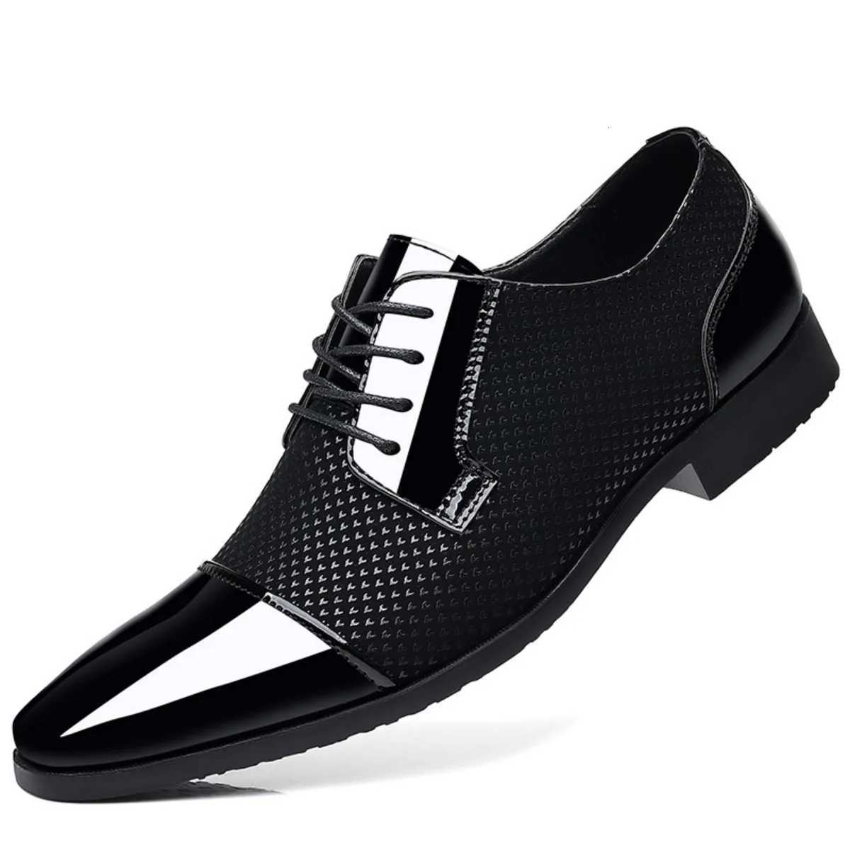 Mens Dress Shoes Classic Lace-up Formal Oxfords Modern Tuxedo Business Casual Scale Pattern Comfort Formal Shoes for Men Y250715