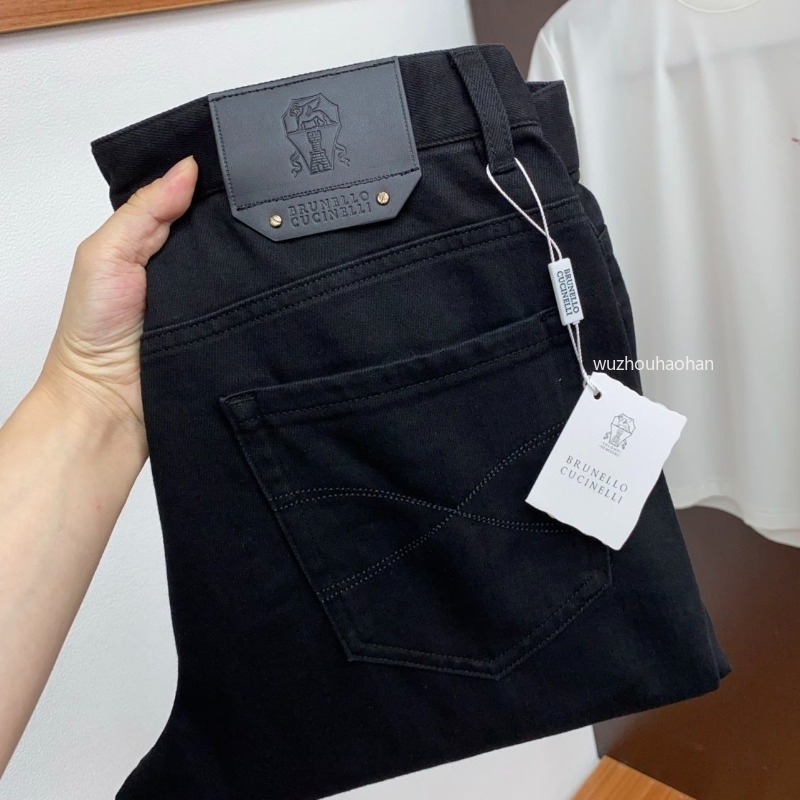 Men Jeans Black Str… - image